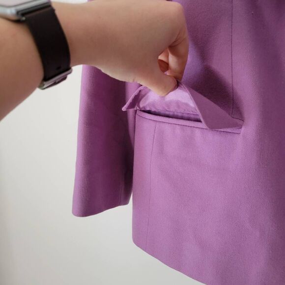 Pendleton 100% Virgin Wool Blazer Size 6 Petite Lilac Lined Classic Career Jacke - Picture 7 of 9